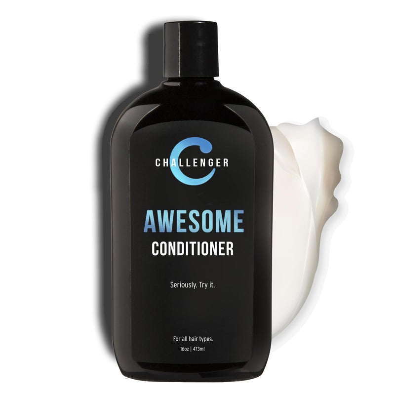 Challenger Awesome Mint Conditioner | Men's Shower Product | For Itchy & Dry Scalp | Removes Dirt & Oils | Coconut Oil, Jojoba Oil, Hydrolyzed Keratin | Sulfate Free | 16oz - Image 1
